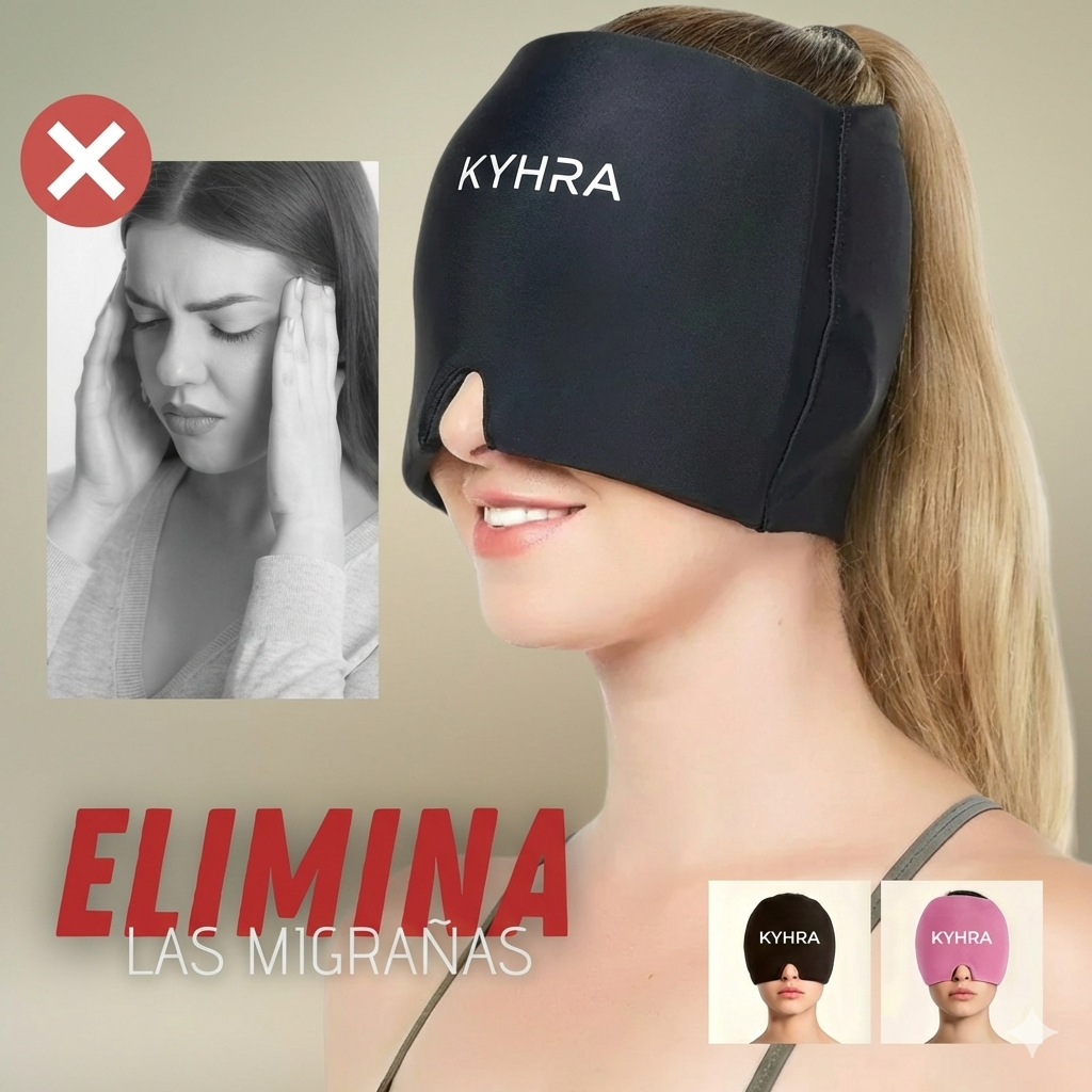 Kyhra MigraRelief™ – Máscara de gel terapéutica para migraña y estrés