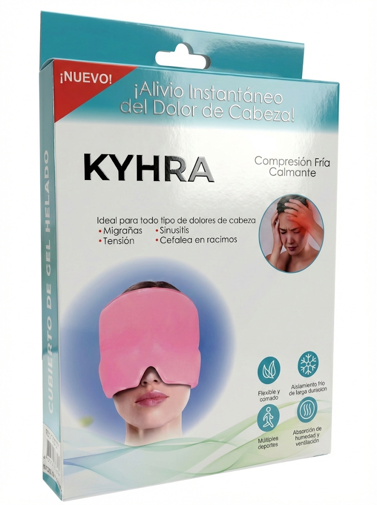 Kyhra MigraRelief™ – Máscara de gel terapéutica para migraña y estrés